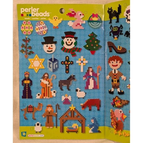 Perler Beads Pegboards Lot Shapes Heart Flower Girl Boy Square Star Booklet Lot - Picture 13 of 16